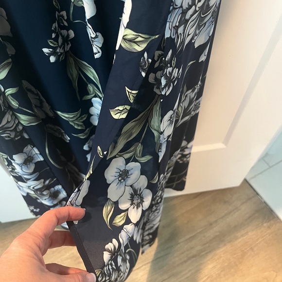 Altar'd State Navy Blue sky blue and White floral Smocked Maxi Dress - Picture 10 of 10